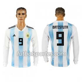 Camisetas Argentina Batistuta 9 Primera Equipacion Mundial 2018 Manga Larga